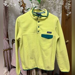 Patagonia Syncilla Lime Green Fleece Pullover